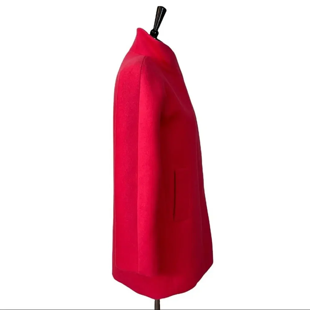 J. Crew Women's Wool Blend Stadium Cocoon Zip Front Coat Pink Women's Size 0 - Picture 3 of 12
